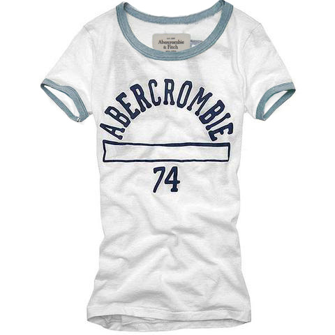Abercrombie Fitch Mujeres De Cuello Redondo Corto Remera AF8222